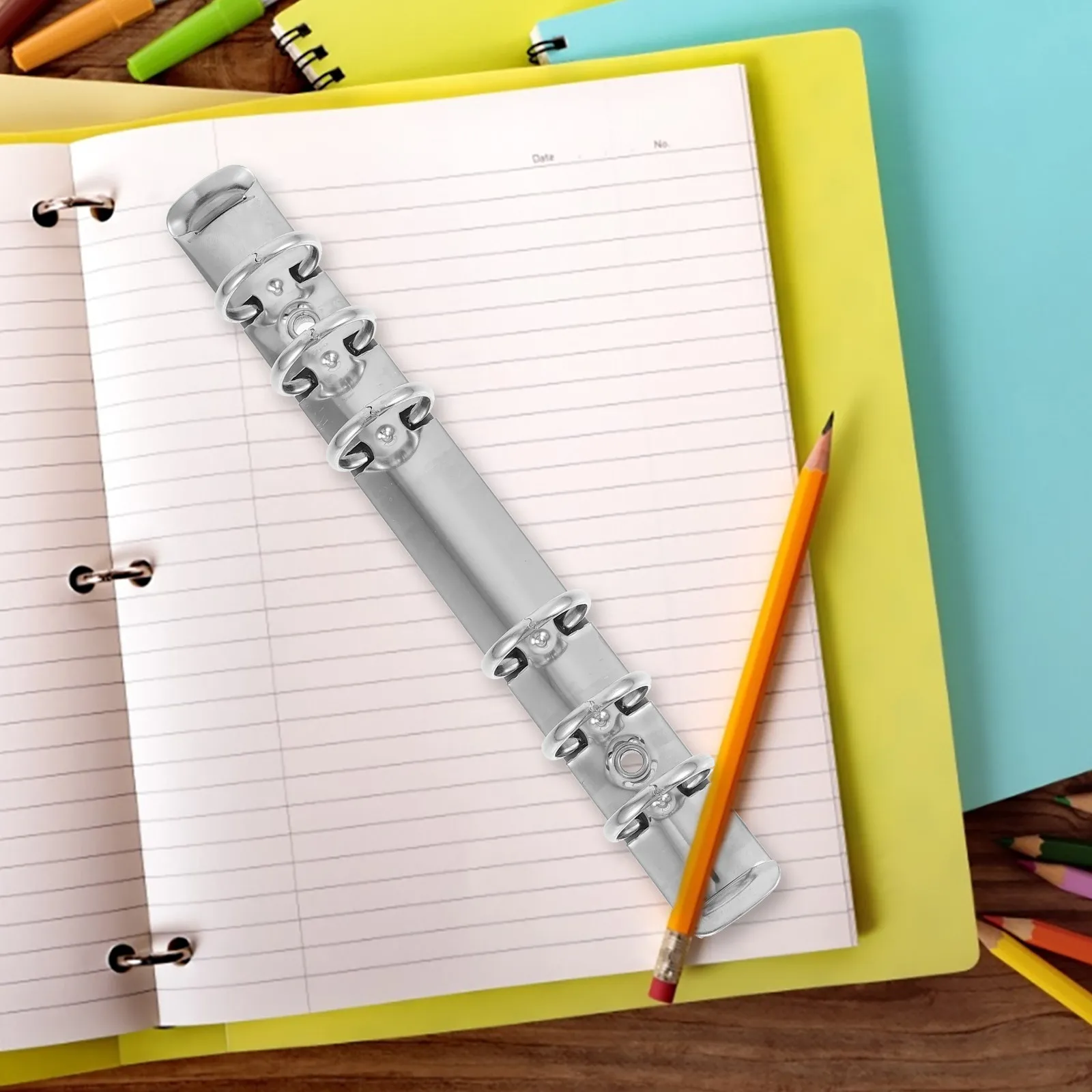 

4Pcs Simple Binder Design Stainless Steel Ring Strong Hold Scrapbook Clips for Report Book Calendar Organization