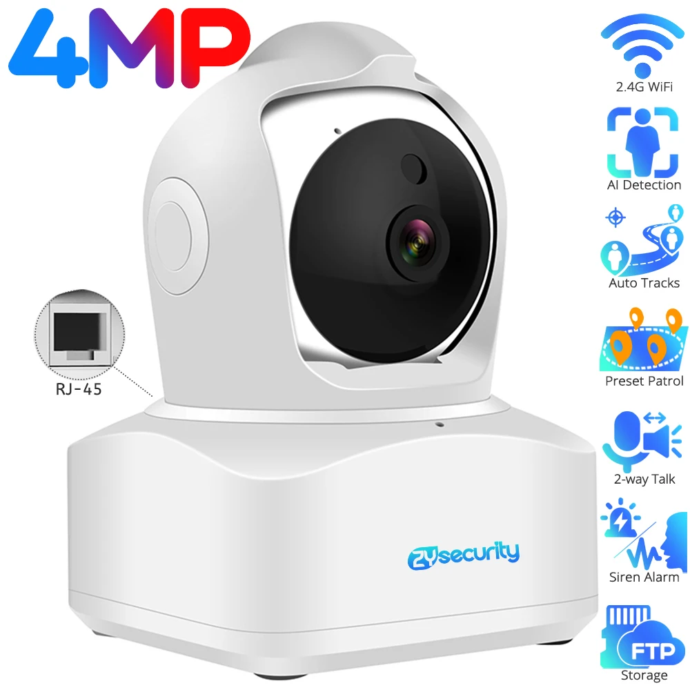 

4MP Indoor WiFi IP Camera for Home Surveillance AI Human Detect Auto Tracks 2-way Audio Night Vision Baby Security Camera CamHi