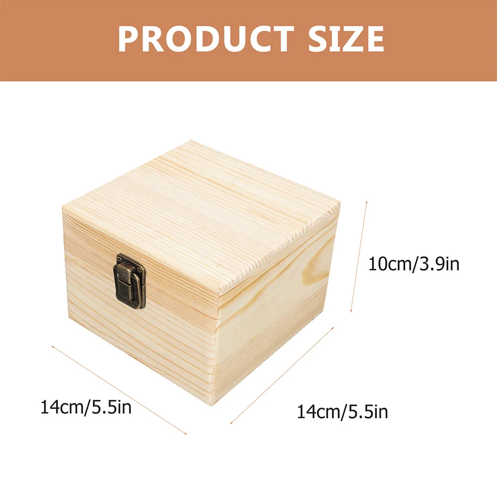 Wooden Storage Box Unfinished Wood Jewelry Organizer DIY Painting Craft Case Multifunctional Storage Container for Home School