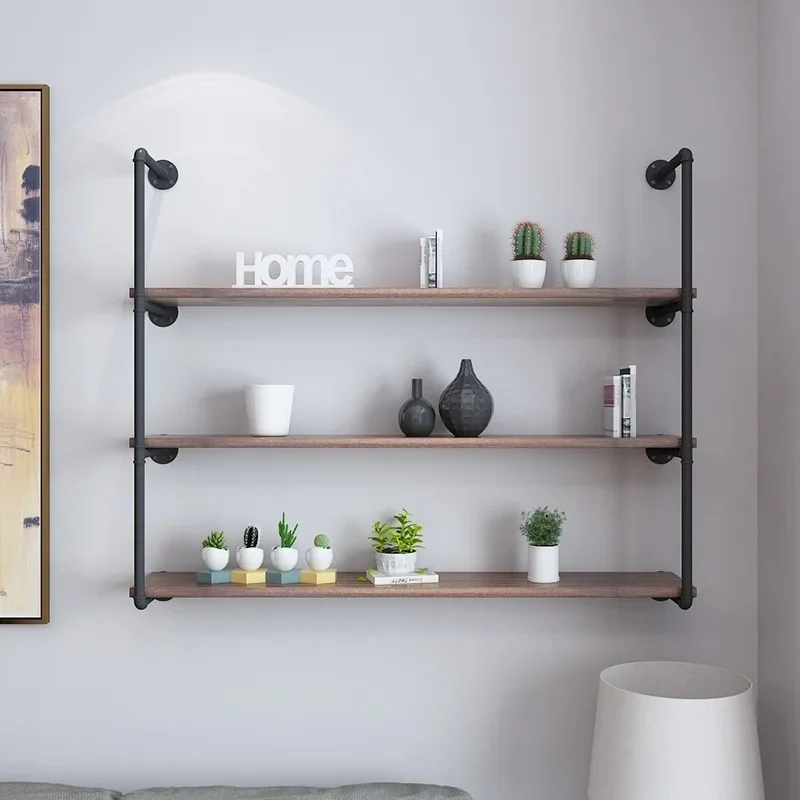 WD1829: Iron Wall Hanging Bookshelf – Retro Industrial Multi-Layer Storage Shelves,Home Wall Storage System, Bedroom Organizers