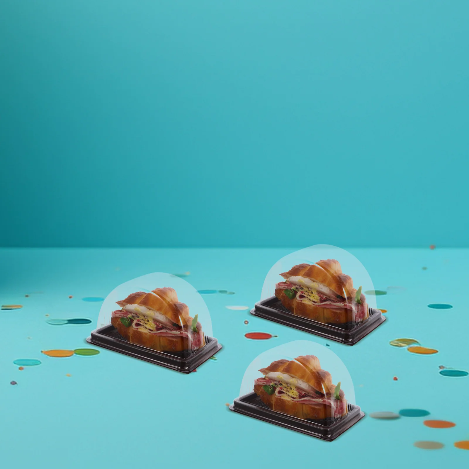 50 stuks transparante plastic doos geurloos veilige voedselopslagcontainer voor gebak en gebak wegwerpbak plastic pallet