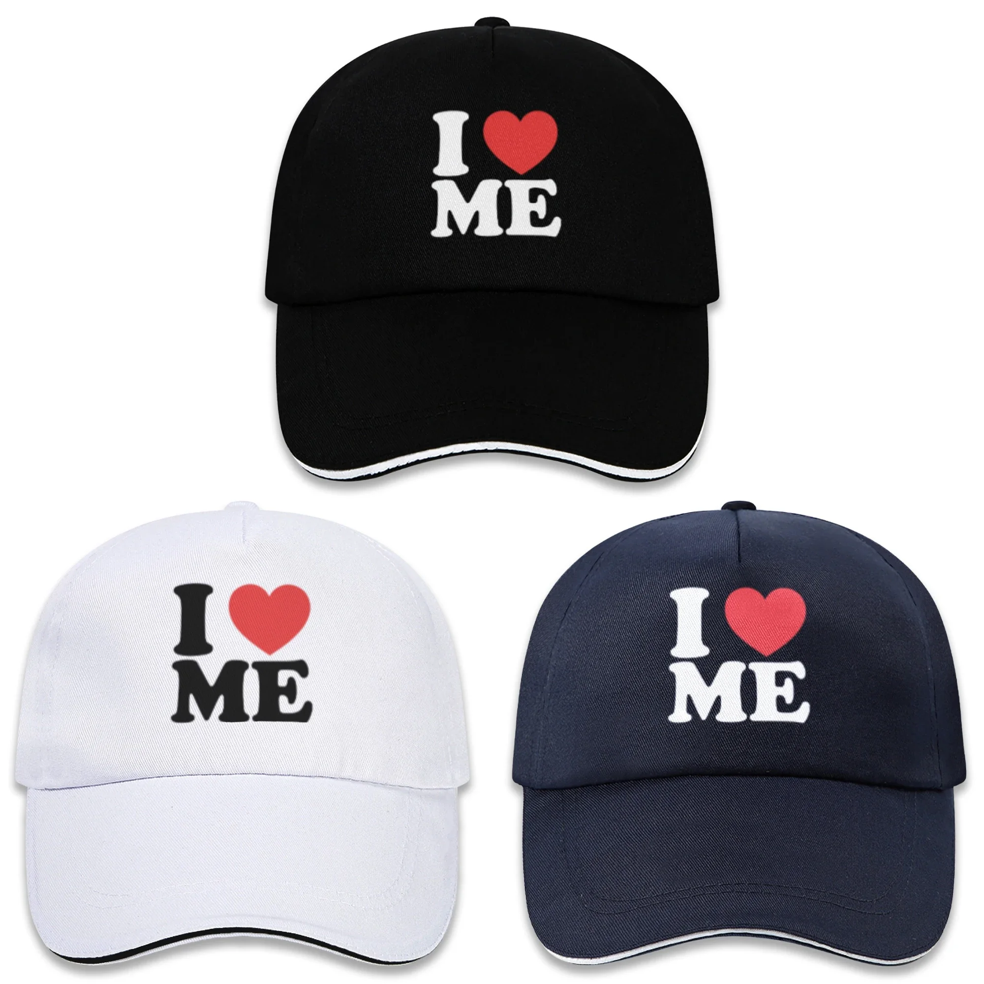 

I Love Me Print, unisex funny street hip hop hat Adjustable fashion baseball cap Four seasons Sun cap casual outdoor sports cap