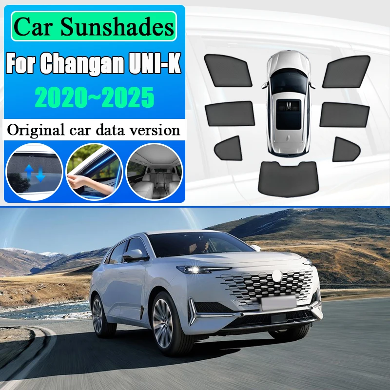 

For Changan UNI-K iDD 2020~2025 Anti-dirty Magnetic Sunshade Windshield Side Window Visor Tools Car Mesh Sun Shades Accessories