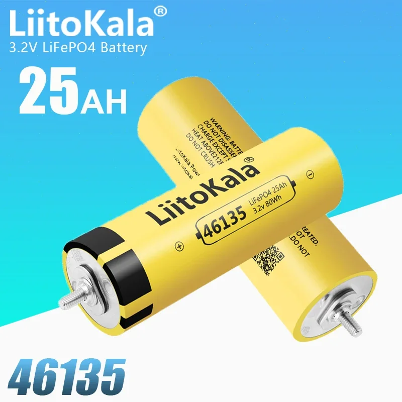 

Аккумуляторные батареи LiitoKala, аккумуляторные батареи Lifepo4 высокой емкости для глубокого цикла, 4-32 шт., 3,2 В, 25 А/ч, 12 В, 24 В, 36 В, 48 В, 25 А/ч