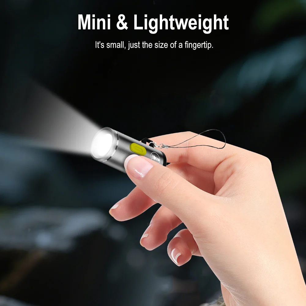 BORUiT Super Mini LED-Taschenlampe, 230 lm, Single Gear, extra kleine Taschenlampe, Camping-Laterne – Detail 5