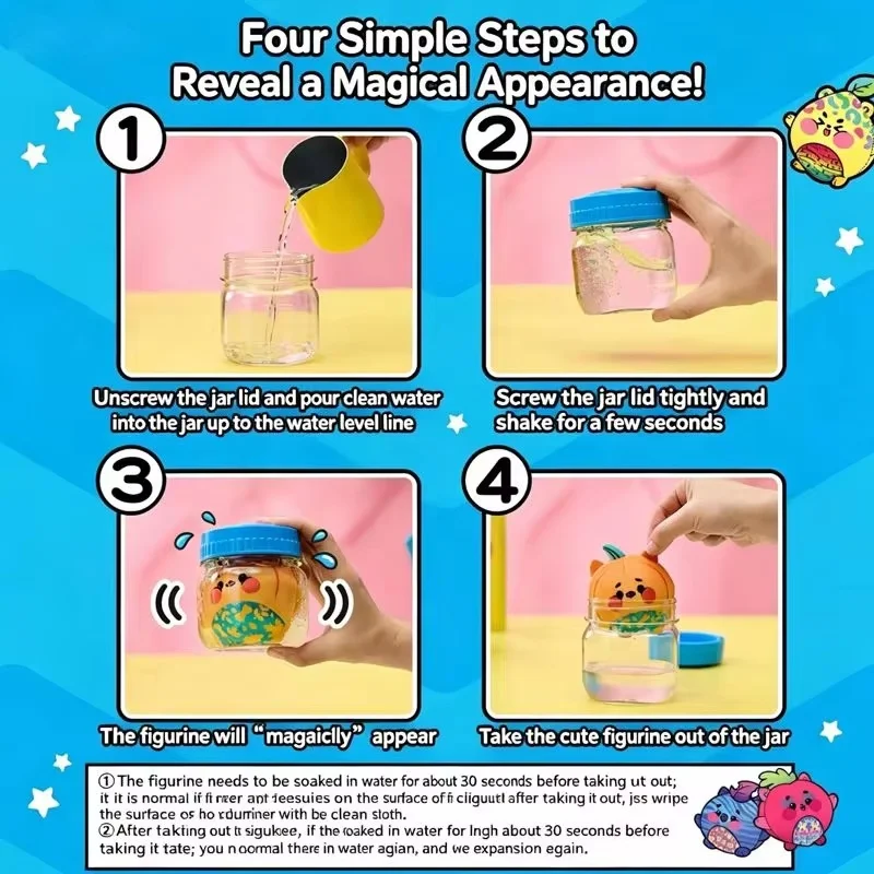 Magic Shaking Jar Magic Jellykins Blind Box Water Activated Playing Method Cute And Soft Modeling Decompress Portable Toys Gifts view 4