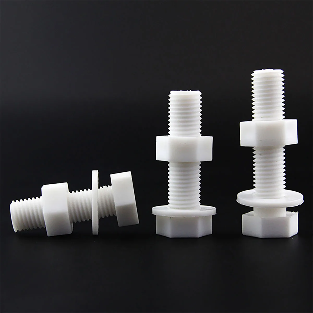 M4-M20 PP Polypropylene Outer Hexagon Screw Nut Flat Gasket Plastic Insulation Anti-Corrosion Acid And Alkali Resistant Bolt