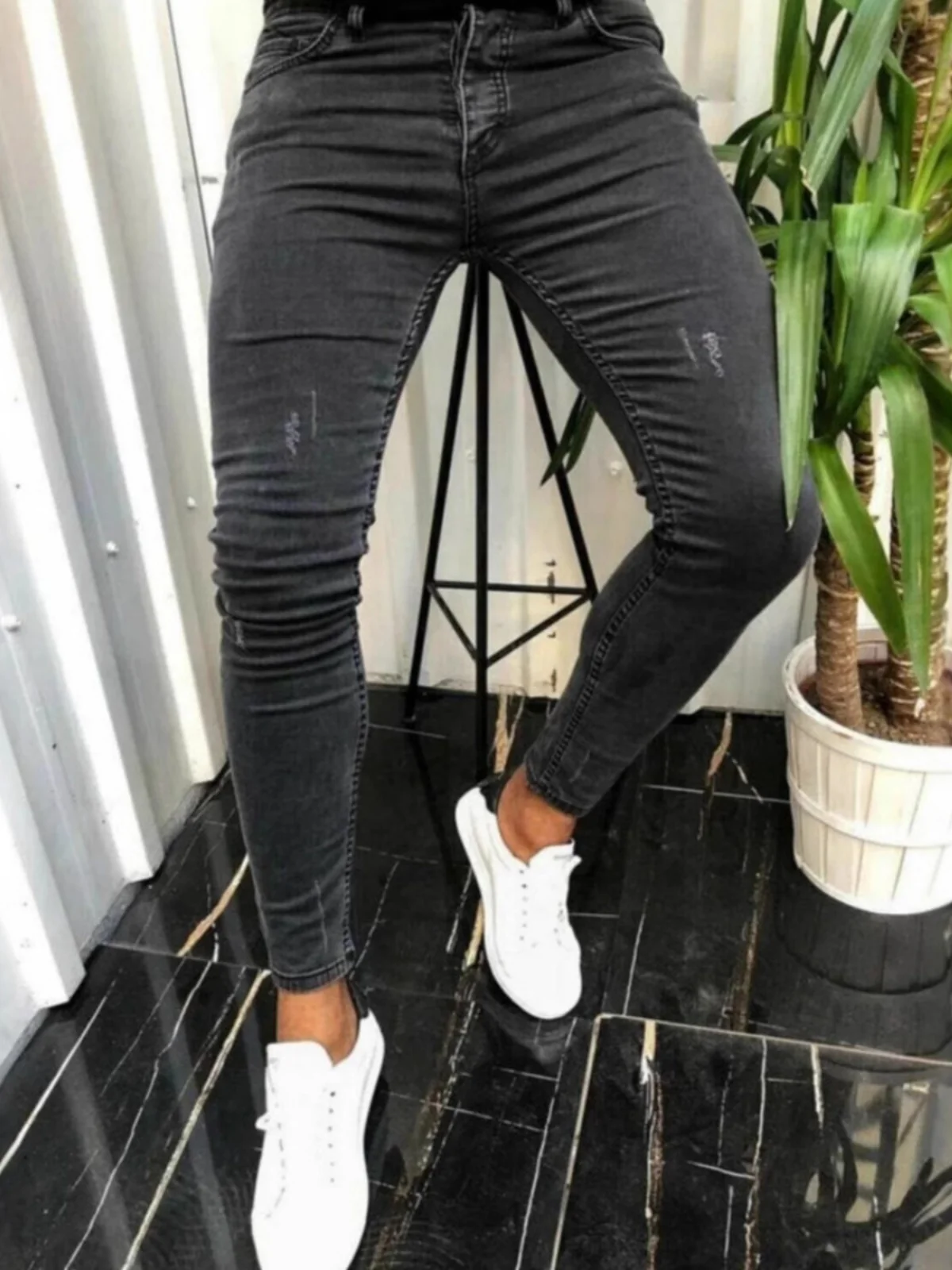 

Мужские облегающие повседневные джинсы в стиле ретро 2025, удобные длинные брюки со средней талией и застежкой-молнией в американском стиле