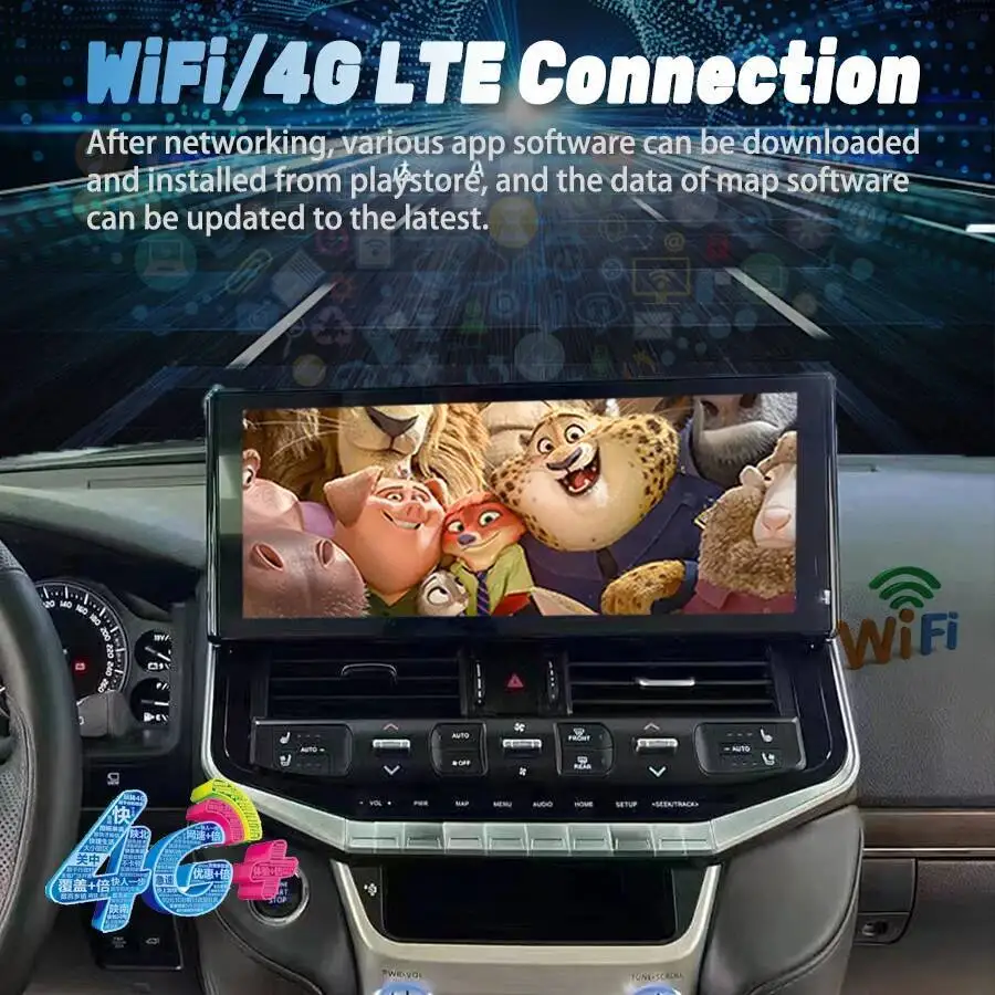 12.3inch Android Car Stereo Multimedia Player For Toyota Land Cruiser 300 LC300 2023 2024 2025 Navigation Carplay Auto GPS DSP