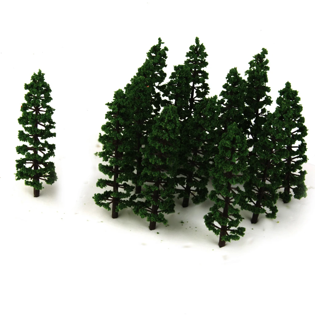 

MagiDeal 20Pcs/Lot 1/100 Scale Plastic Fir Trees Model Train Street Scenery Landscape for Garden Park Classroom Greenery Layout