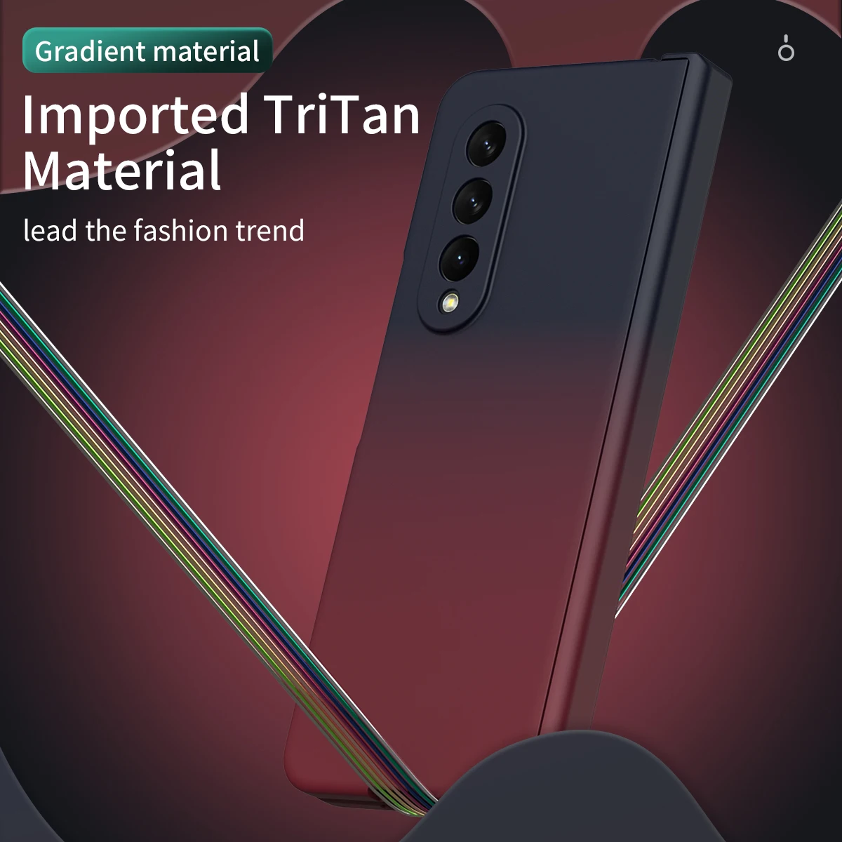 Gradient Shockproof Armor Case For Samsung Galaxy Z Fold 4 3 2 5 6 360 Full-Body Screen Protector Colorful Matte PC Phone Cover