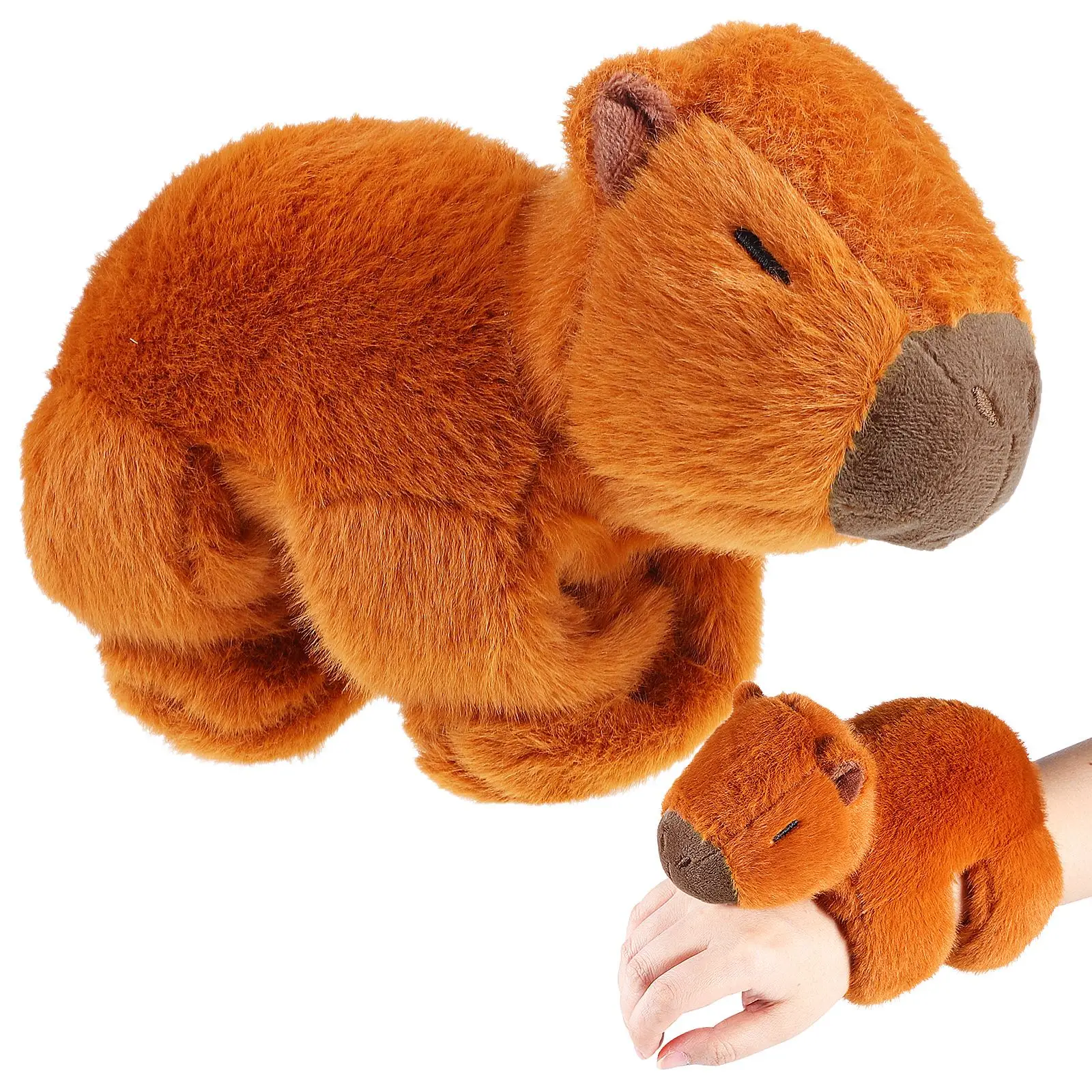 

Lovely Capybara Animal Slap Snap Wrap Wristband Bracelet Plush Stuffed Animal Kawaii Capybara Hand Ring Wristband Kid Funny Toys