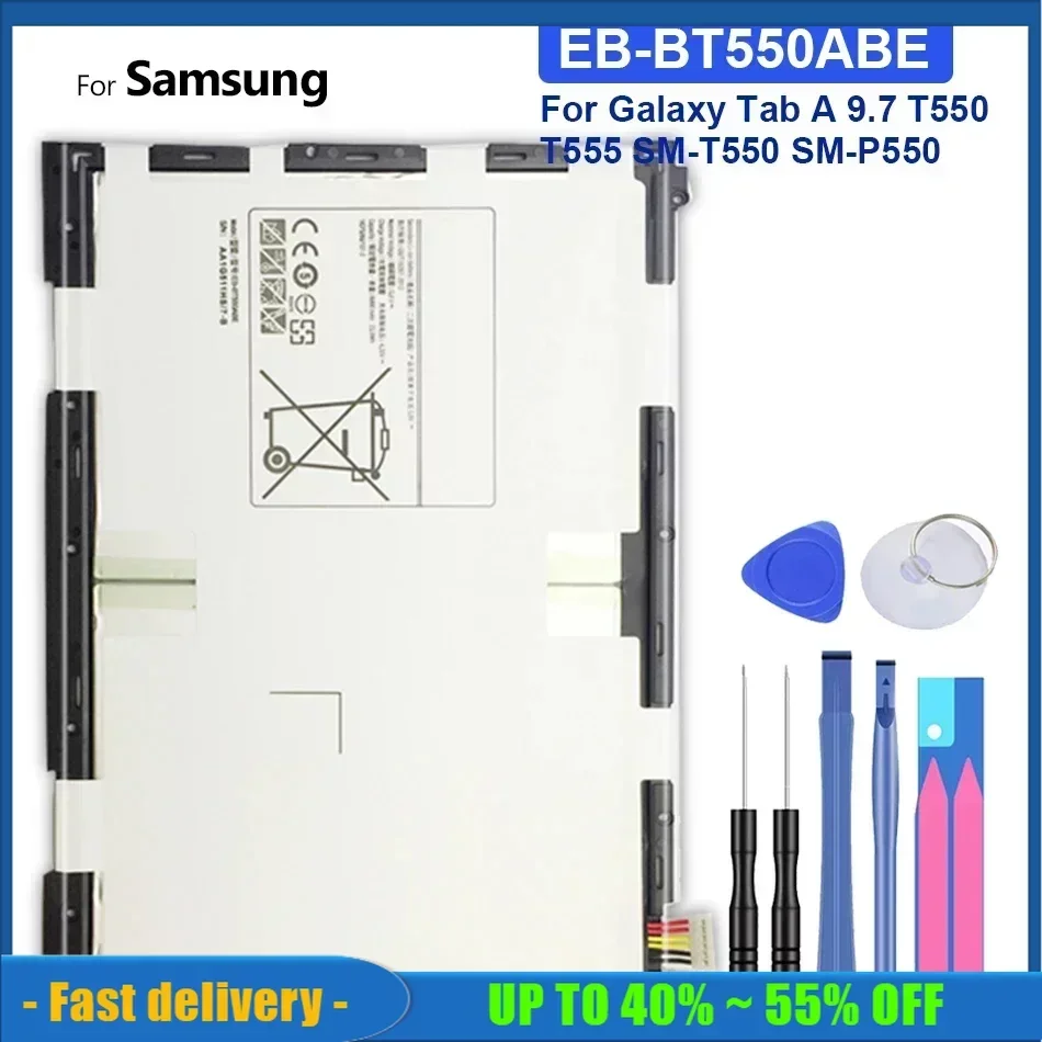 EB-BT550ABE 6000mAh Replacement Battery For Samsung Galaxy Tab A 9.7 T550 T555 SM-T550 SM-P550 SM-P351 High Quality Batteries