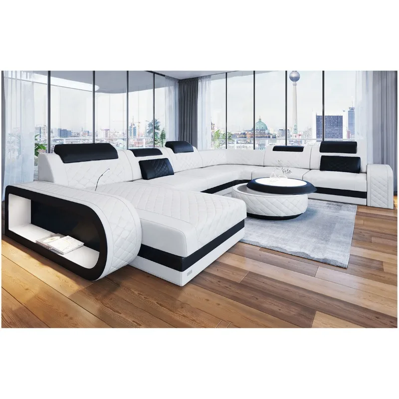 Sofa European-style villa luxury first-floor living room furniture minimalist cowhide sofa