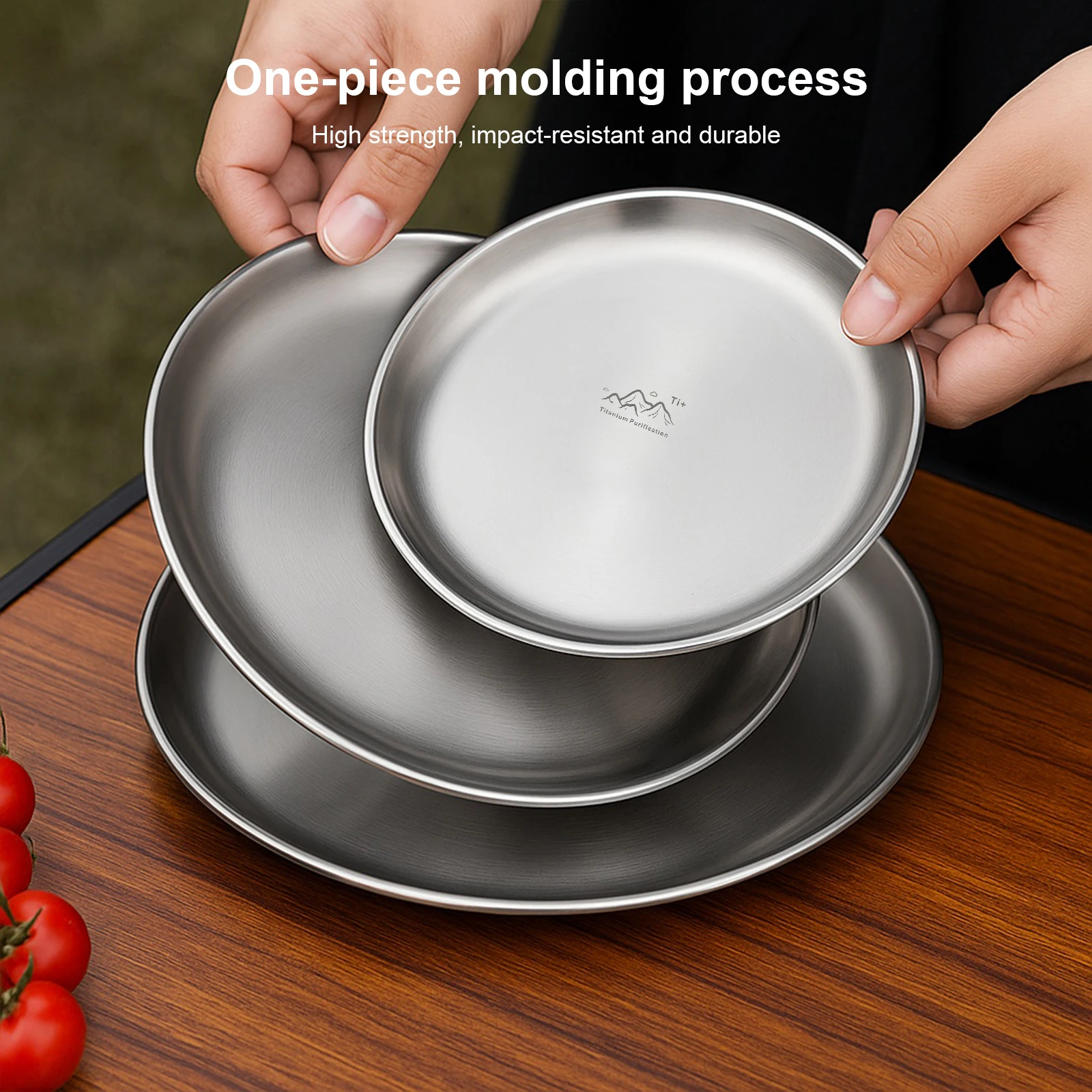 Titanium Purification Plate Portable Travel Tableware Rust Proof Backcountry Dinnerware Stackable Camping Tray Camping Supplies