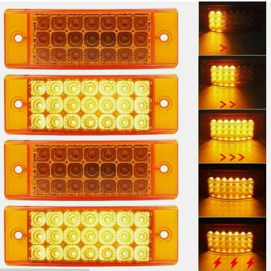 

4PCS 21LED Зазор боковой фонарь прицеп грузовик 12V - 24V поворотный сигнал DRL красный задний фонарь