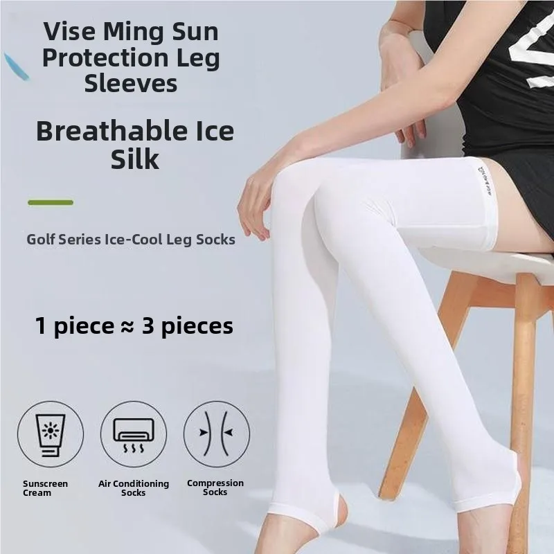 ice-silk-long-tube-socks-men's-cycling-sportswear-knee-high-leg-protection-sunscreen-arm-sleeves-outdoor-air-conditioning