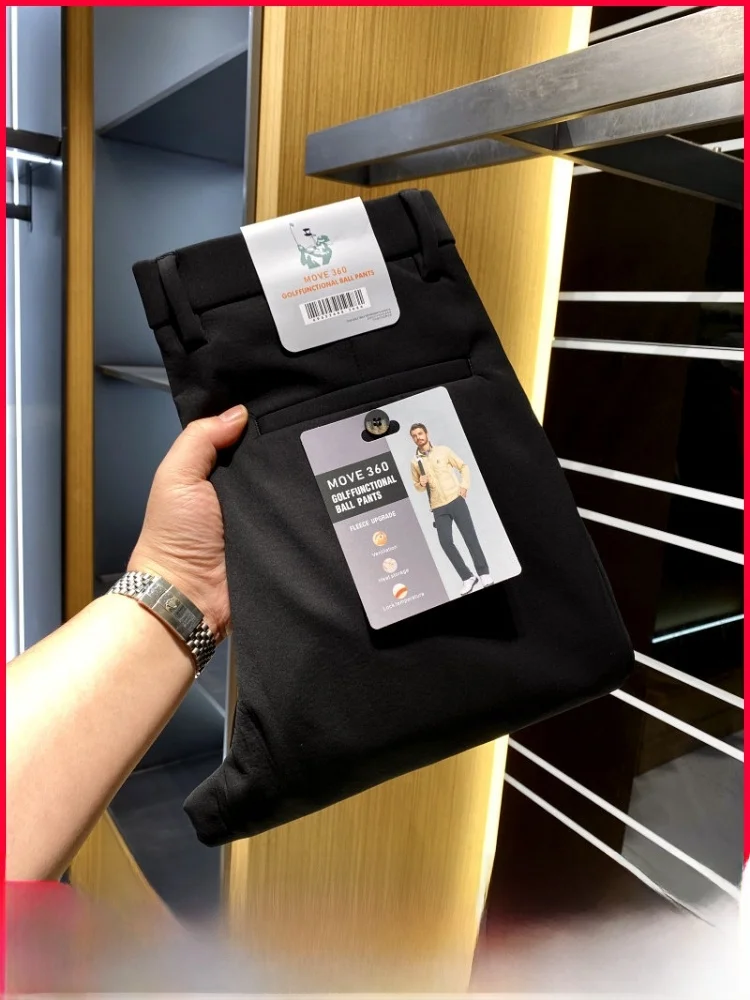 

Faionable Breathable High Elastic Golf Series MOVE360 Men's Autumn Winter Fce Lined Casual Pants Straight Leg Zipper