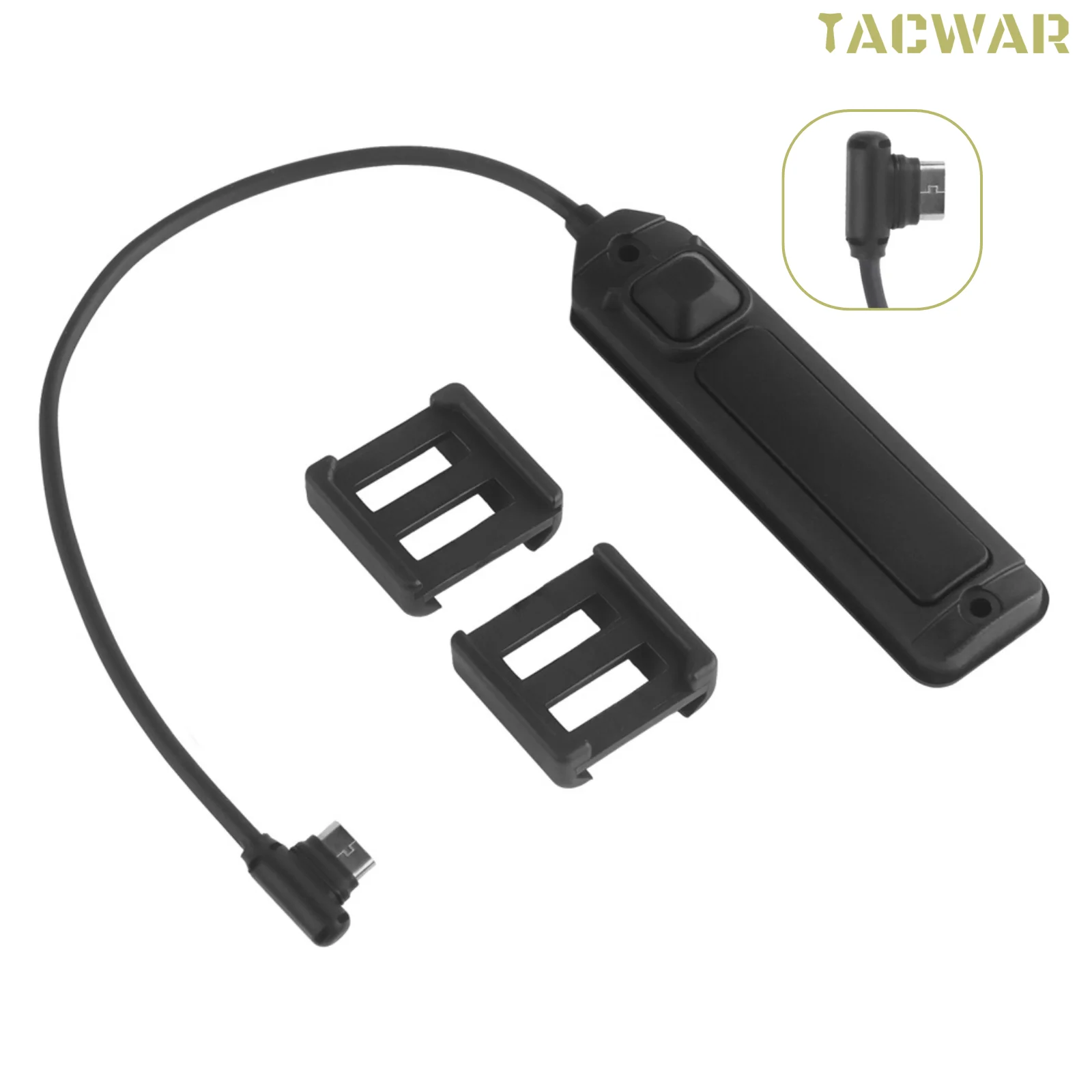Tactical Dual Function Wire Switch USB-C, Remote Pressure Switch Compatible with USB-C Flashlight Tail Cap