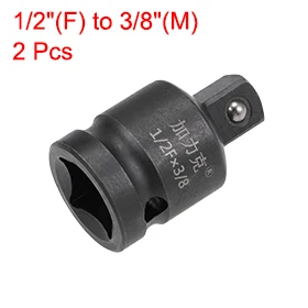 2Pcs 1/2 Inch Drive (F) x 3/8 Inch (M) Impact Socket Reducer Cr-Mo Impact Socket Adapters for Ratchet Wrenches Female to Male