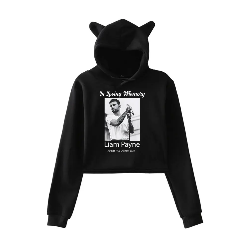 Liam Payne RIP 1993-2024 Hoodie Vintage 90s Streetwear Hoodie Merch Hoodies Fashion Sweatshirts for Girls Cat Ear Crop women