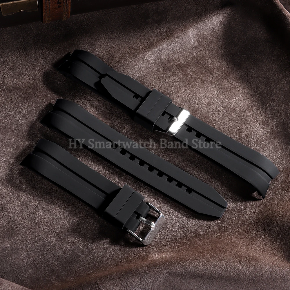 22 مللي متر 24 مللي متر 26 مللي متر حزام ساعة سيليكون ل Seiko ل رولكس منحني نهاية المعصم الفرقة مطاط مقاوم للمياه سوار الرجال النساء الرياضة سوار