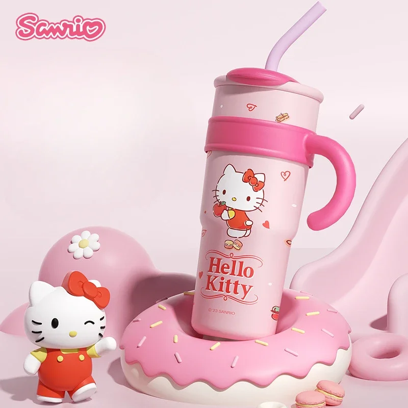 

Sanrio Insulated Water Bottle Hello Kitty Cute Figure Large Capacity Straw Thermos700ml Cup My Melody Cartoon Kids Cup Gifts