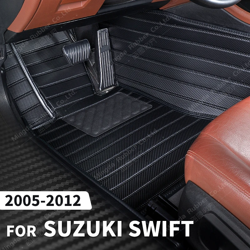 

Custom Carbon Fibre style Floor Mats For Changan Suzuki swift 2005-2012 11 10 09 08 07 06 Foot Carpet Auto Interior Accessories