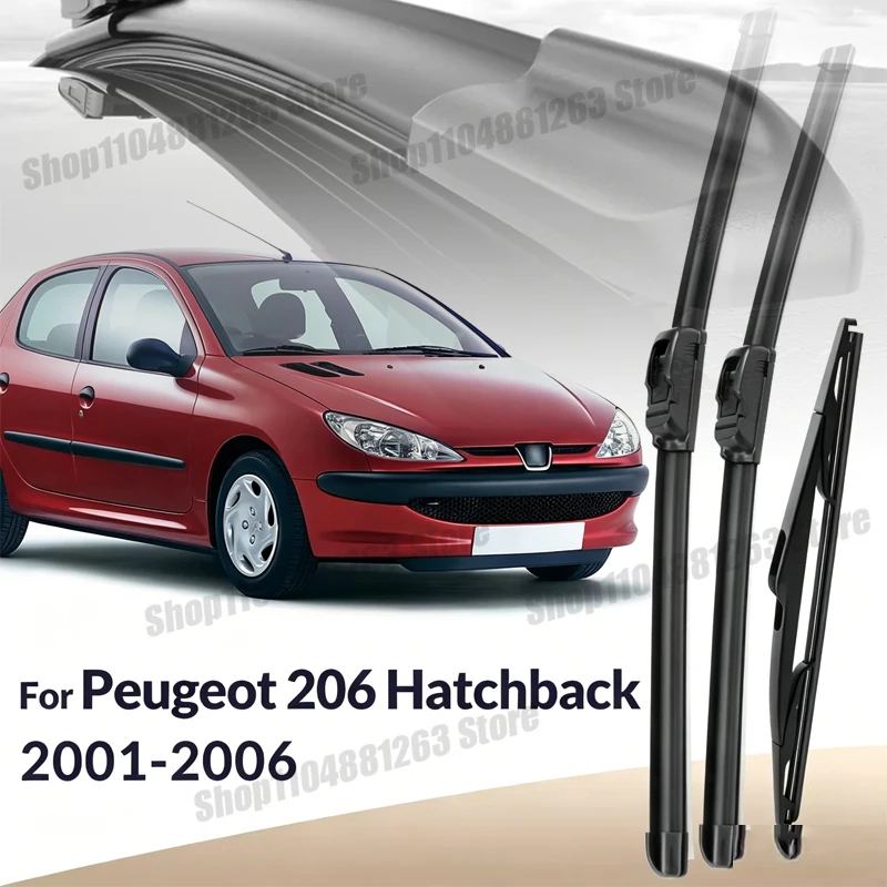 

Front & Rear Wiper Blades For Peugeot 206 Hatchback 2001-2006 2002 2003 Wiper Windshield Windscreen Window Brushes 26"+16"+14"