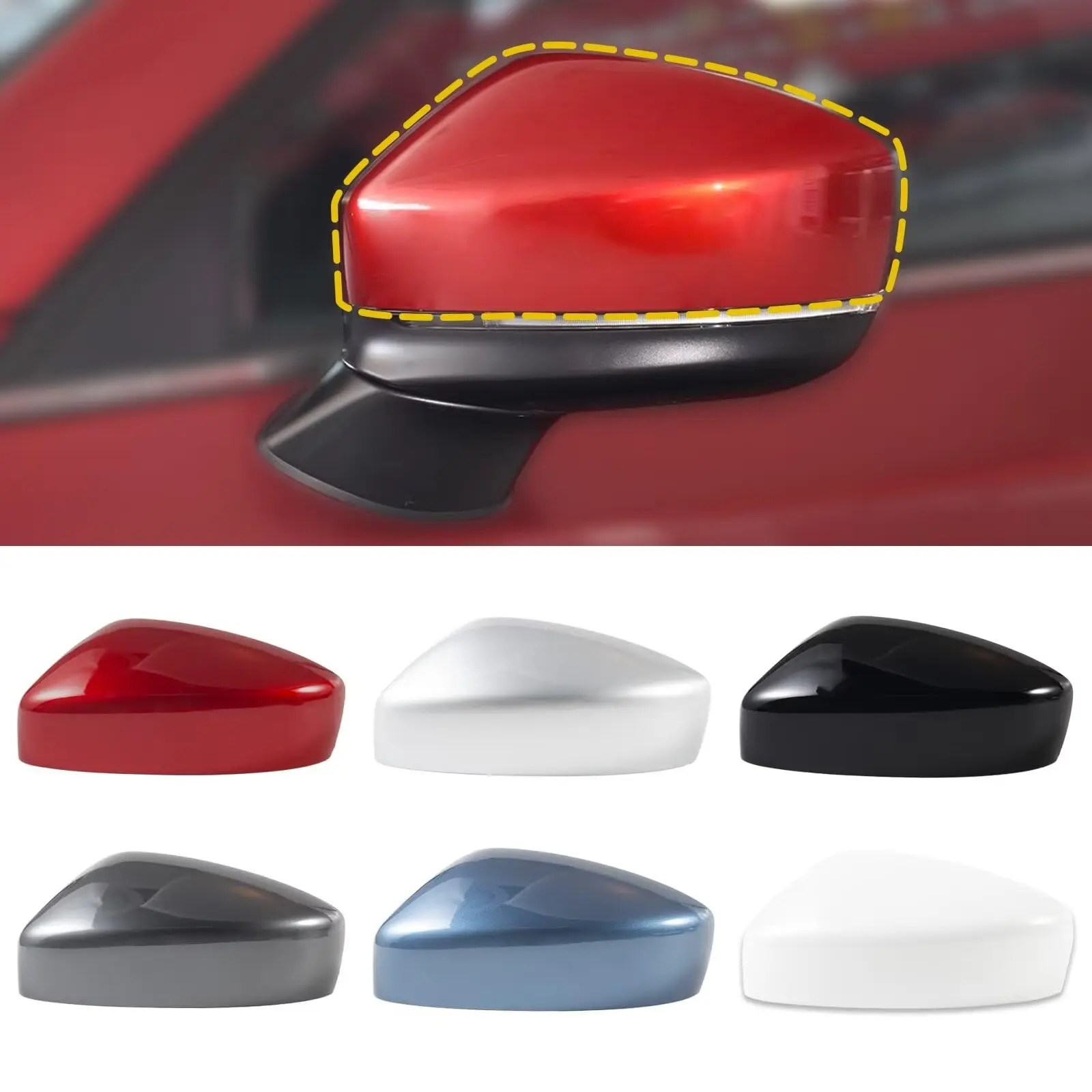 

Side Mirror Cap Cover For Mazda Cx-5 2017-2021 Right Passenger Door Rear View Mirror Housing Protective Shell Six Colors