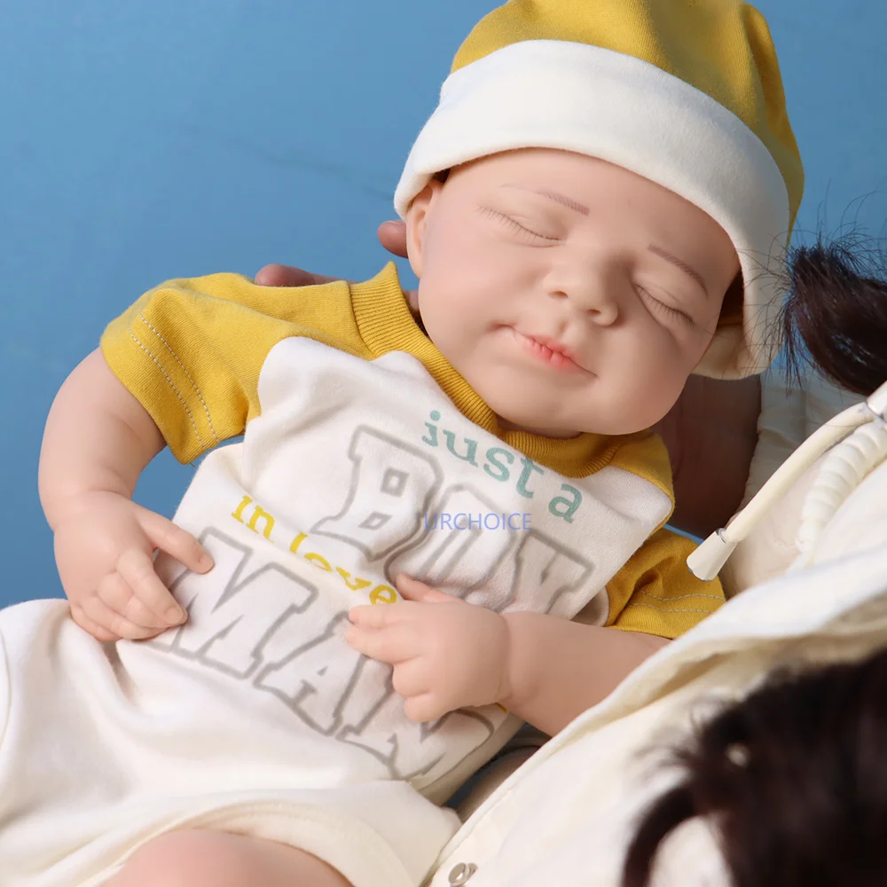 

18Inch Lifelike Silicone Reborn Baby Doll Hand-Painted Details Newborn Soft Cuddly Girl & Boy Babies Dolls For Kids Age 3+ Toy