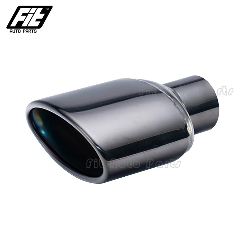 Universal Car Rolled Exhaust Tips for Stainless Steel 57mm Oval Muffler End Pipe For Bz