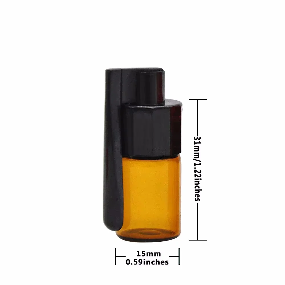 1Pc Portable Box Storage 36MM 51MM Container Bottle Glass Vial with Spoon Flip Case Household Randomly Cap Color