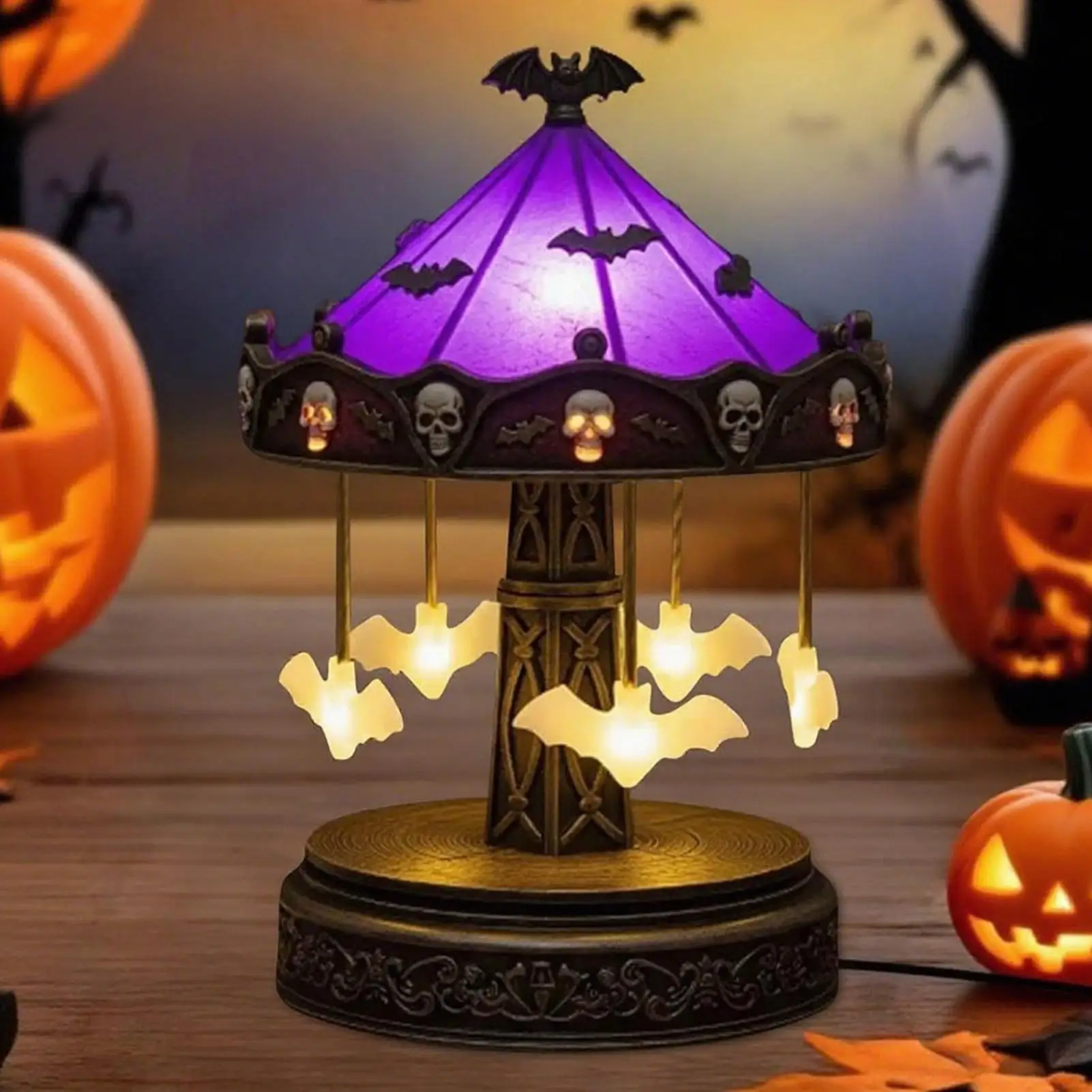 Halloween Light Up Ghost Spooky Carousel Ghost With Light For Table Scary Halloween Decoration Eerie Home Accents For Festival