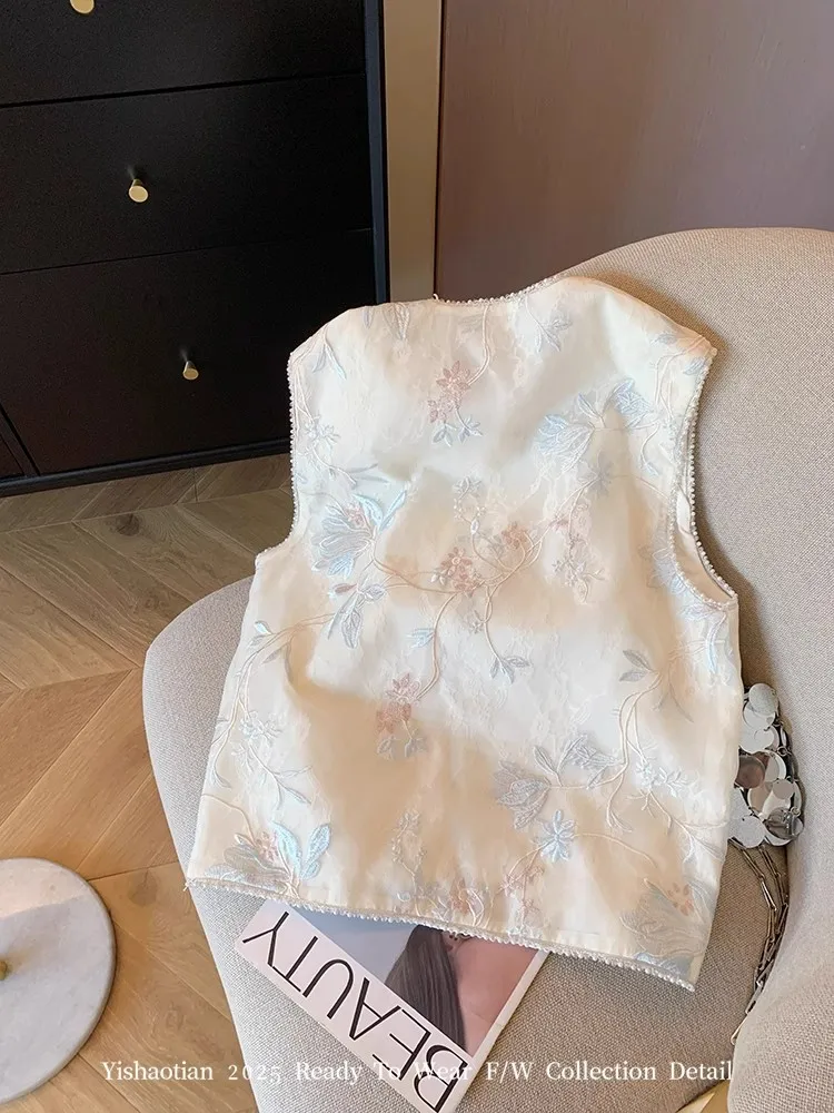 الأزهار التطريز سترة المرأة كشكش أكمام المطرزة القمم النمط الصيني العرقية خمر تانغ سترة