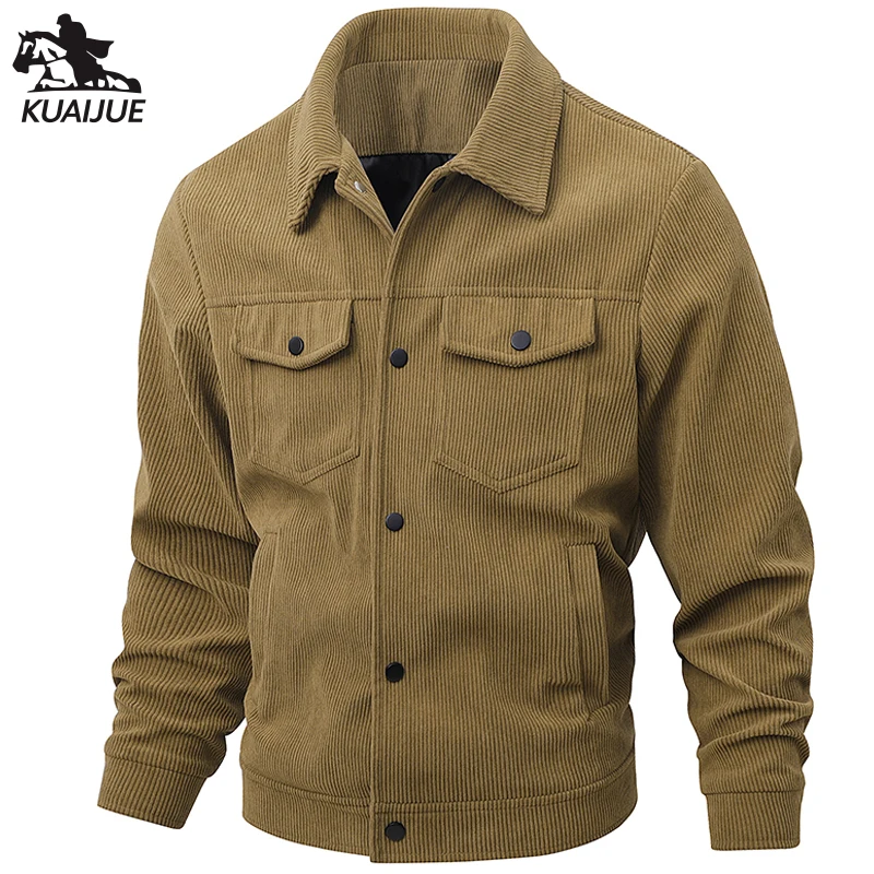 

Jacket Mens Spring autumn New men jacket Flip collar Corduroy Jackets Youth casual coat Men's business coats M-4XL 5XL JK3136