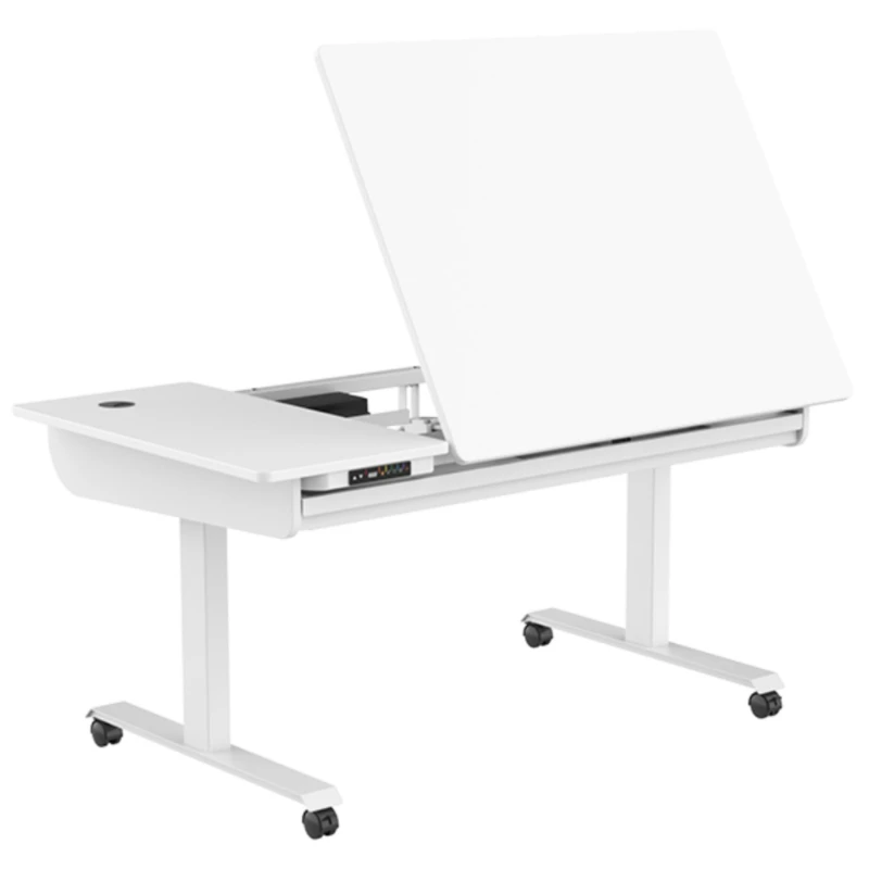 Electric lifting painting table movable art drawing painter workbench electric turning desktop.