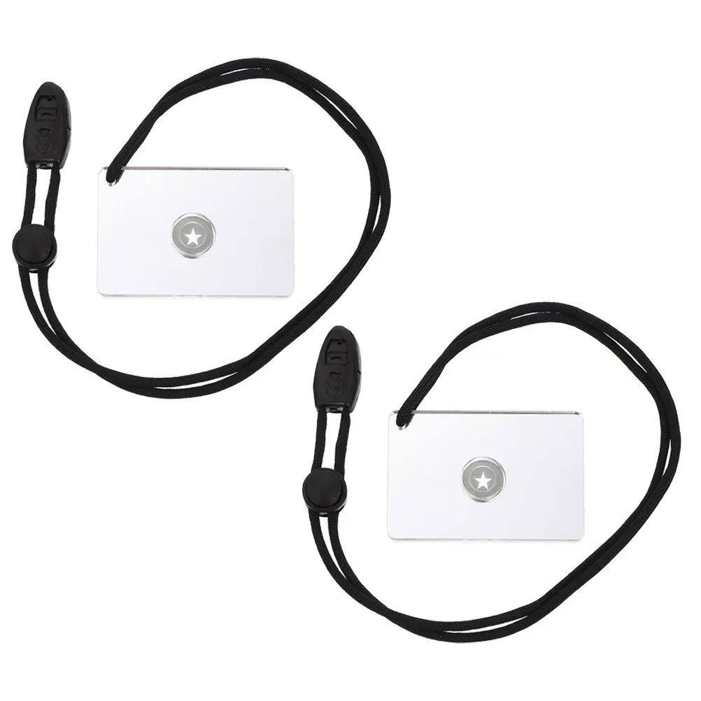 2Pcs Outdoor Survival Signal Mirror Accurate Signaling Device for Emergency Situations Lightweight Portable Mirror for Camping