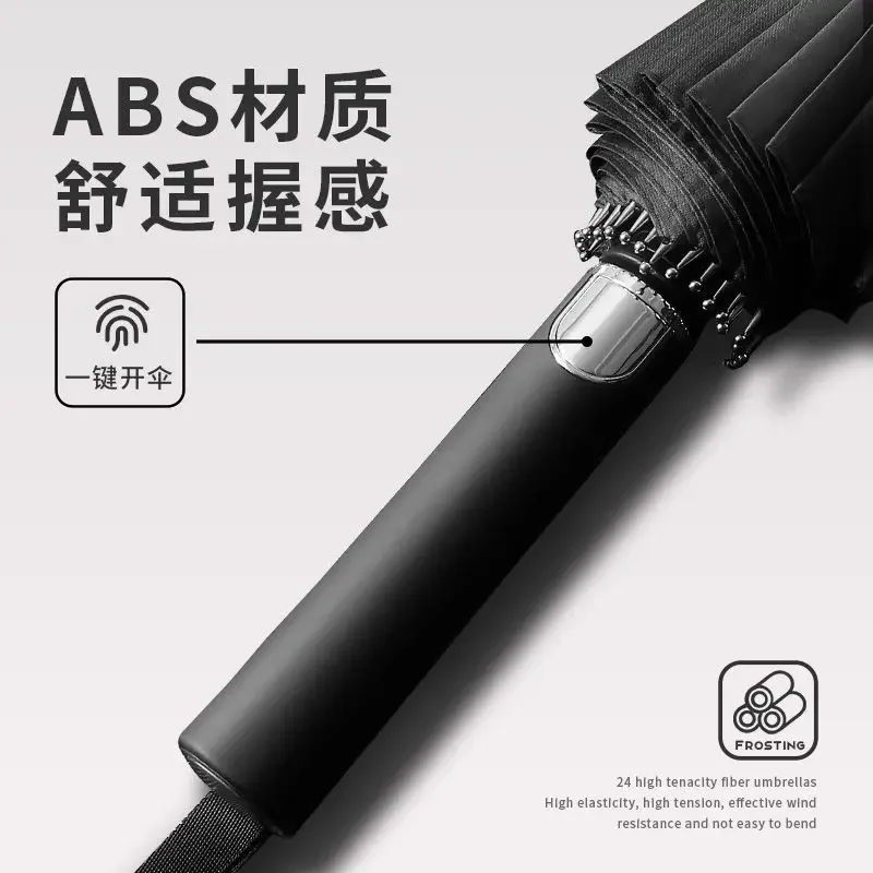 Bone Umbrella Dual-purpose Student Female Long Handle Men's Large Size Sturdy and Durable Custom Wind-resistant Double Umbrella