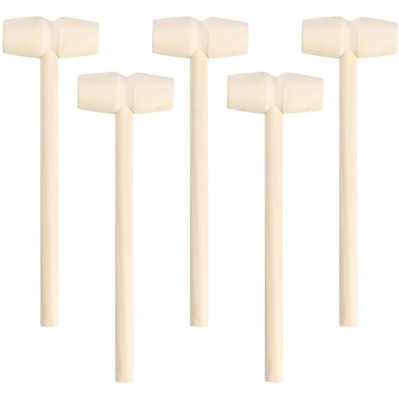 24 Pieces Wooden Crab Mallet Seafood Shellfish Wood Cracker Mini Wood Hammer Shell Cracker For Seafood Lobster Tool