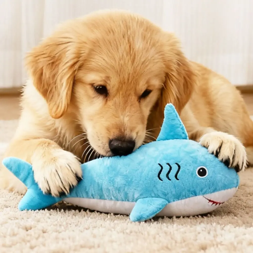 Funny Simulated Shark Squeaky Dog Cartoon Creative Sound-making Portable Soft Cleaning Tooth Chew Grinding Teeth