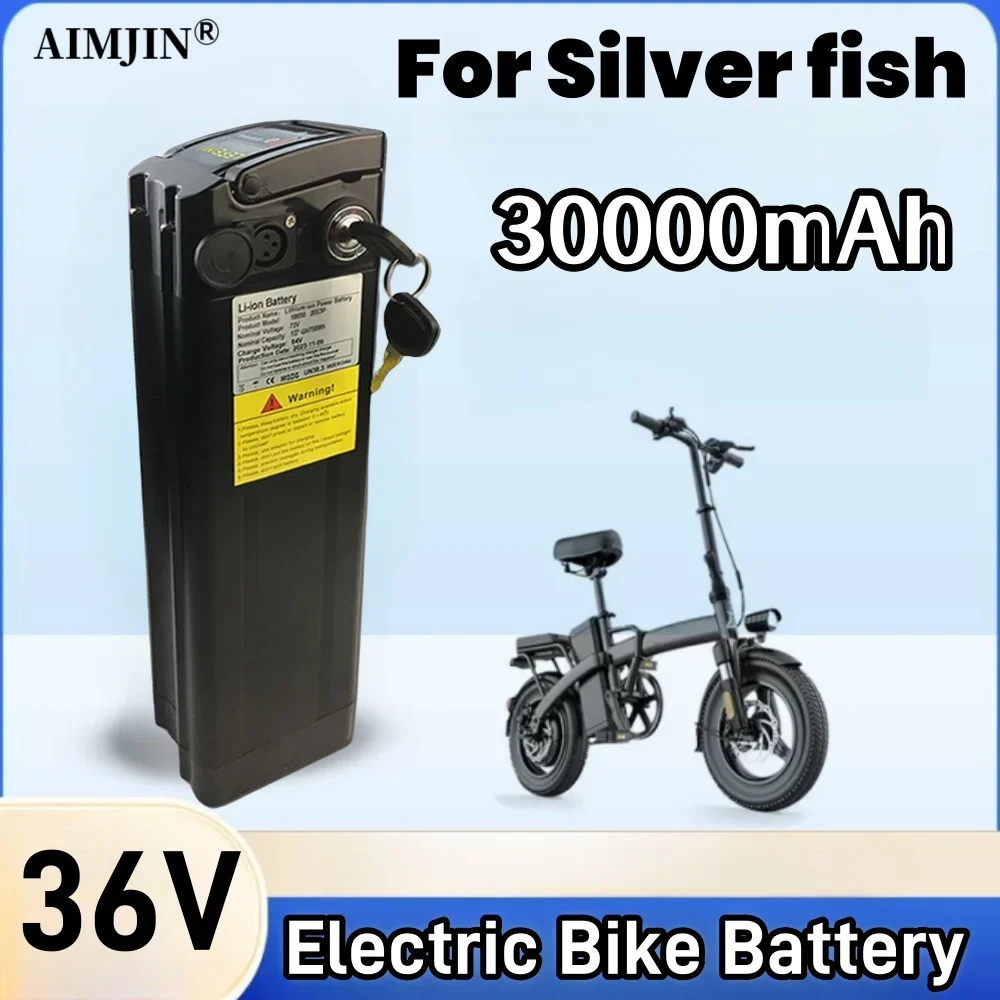 

For Silver Fish Electric Bike Battery 36V 30Ah Lithium Battery Bateria De Litio 36V 30000mAh Akku Accu