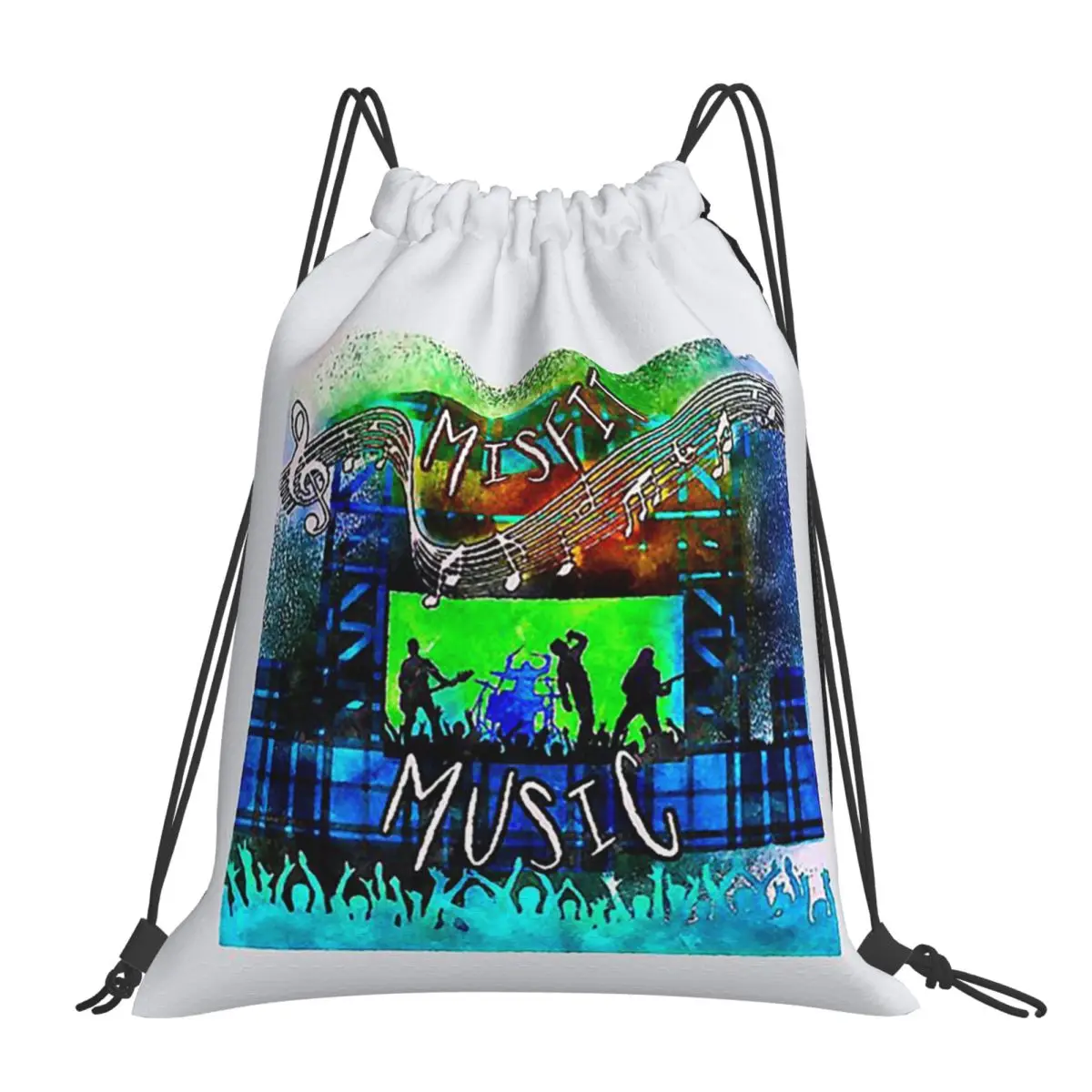 

Misfit Music Grunge Рюкзаки Модные портативные сумки на шнурке Спортивная сумка Сумки для книг для студентов-путешествий