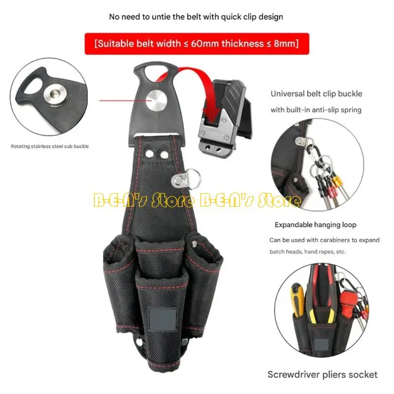 Y1AD Industrial Strength Rotating Waist Pack Bag Quickly release Mechanism For Automotive Tool Home Repair Applications