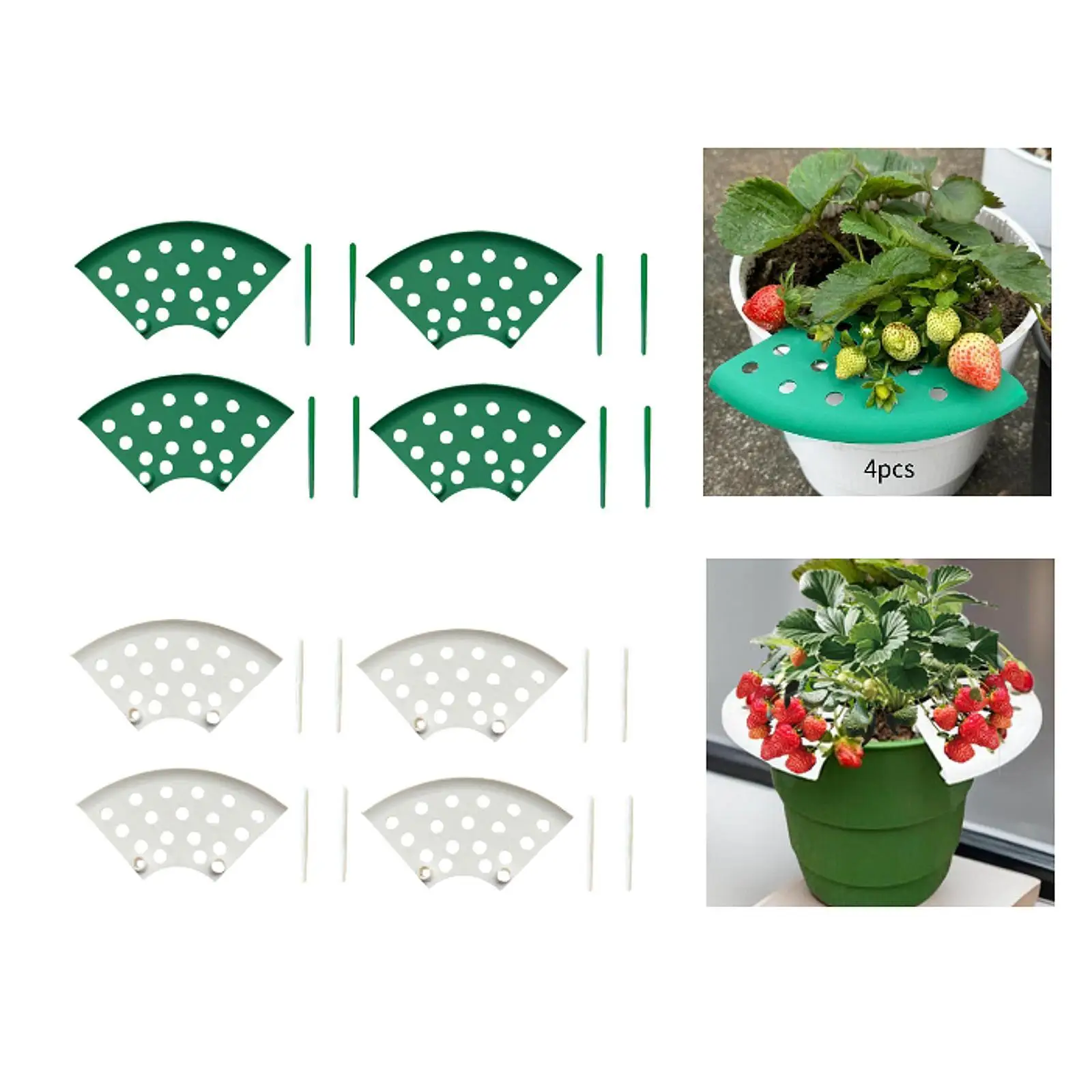 4Pcs Strawberry Supports Lightweight Keep Berries Clean with Stakes Reusable Easy to Install Waterproof Strawberry Growing Racks