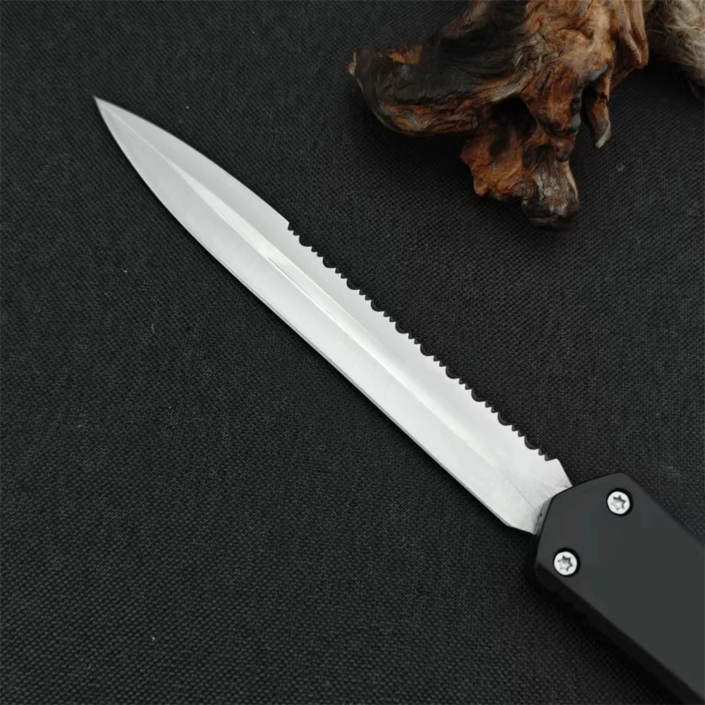 NEW Tactical Military Folding Knife 440C Blade Zinc Alloy Handle with Black Sheath Outdoor Rescue Survival Portable Pocket Knife