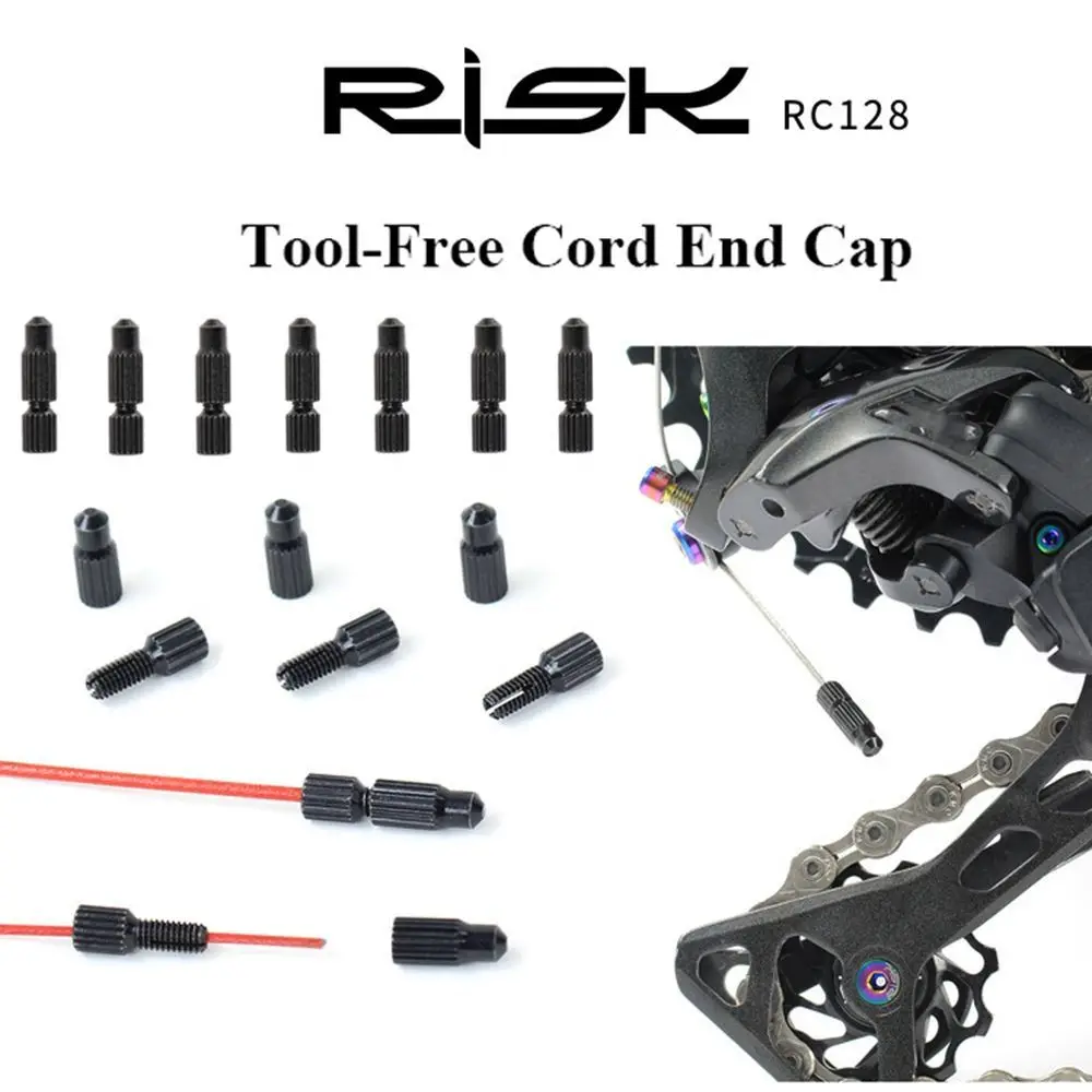 RISK Bicycle Derailleur Shift Brake Tool-free Inner Cable End Cap Mountain Road Bike Line Tail Cap Detachable Line Tube Sleeve