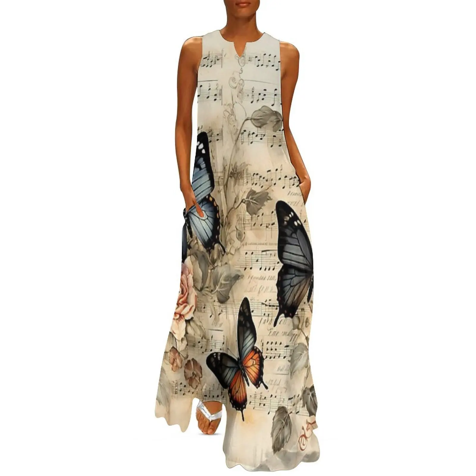 

Butterflies and Roses - Music Butterflies in Harmony Long Dress Women's summer dress women's evening dresses summer women's suit