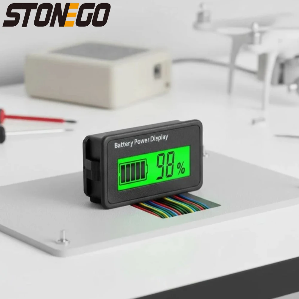 

Универсальный ЖК-монитор уровня заряда батареи 12В 24В 48В, цифровой вольтметр для автомобилей и мотоциклов, тестер литиевых и свинцово-кислотных аккумуляторов