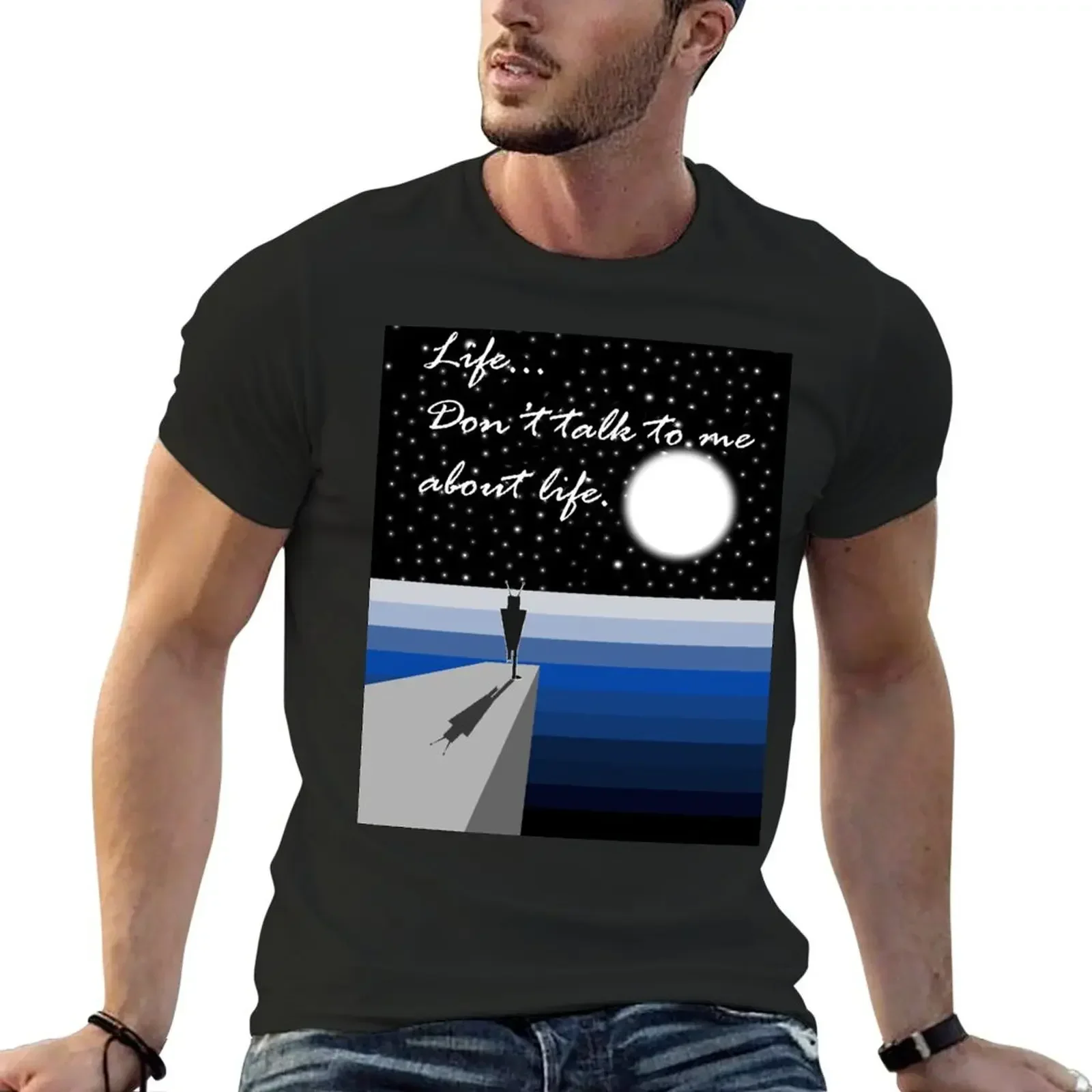 Hitchhiker's Guide to the Galaxy - Marvin - Life...Don't talk to me about life T-shirt summer top cute clothes men clothings